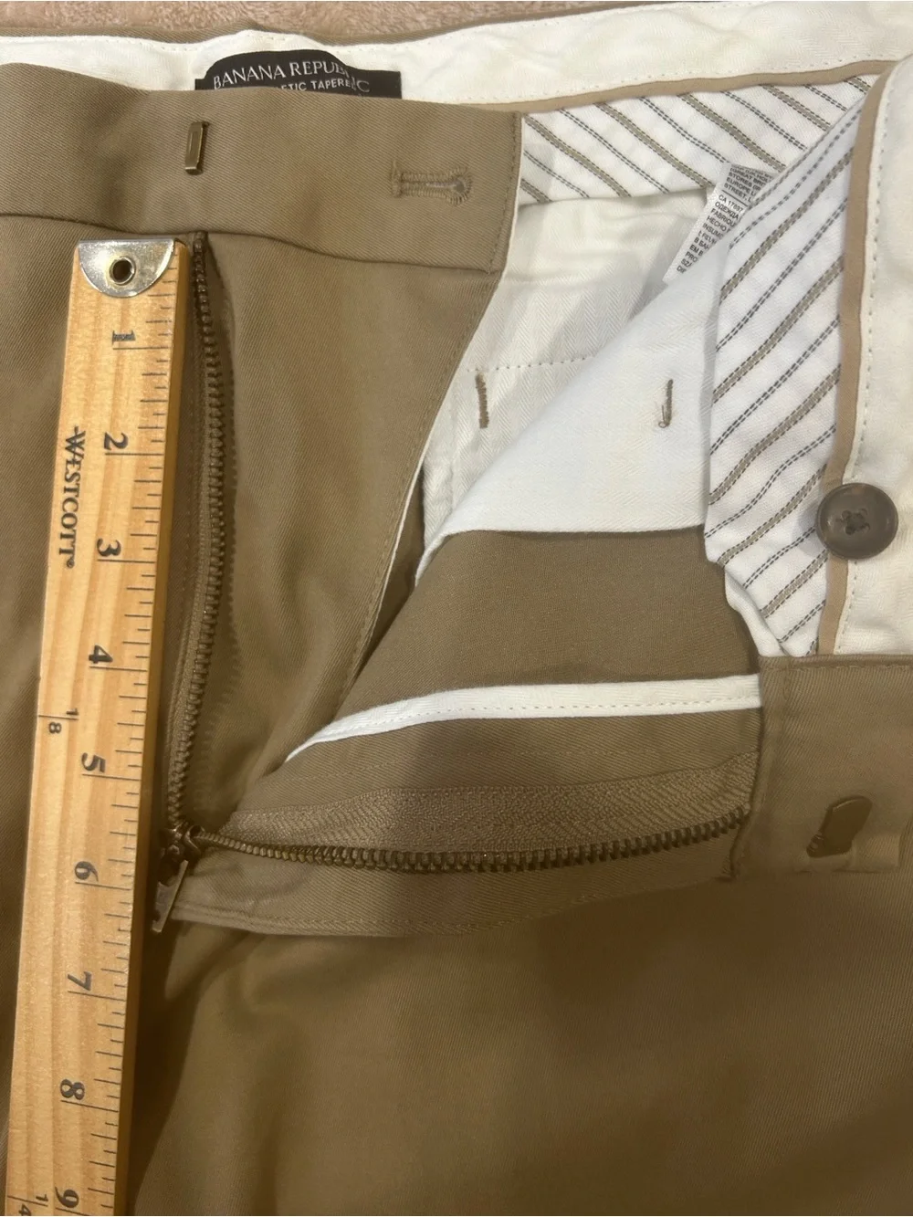 Banana Republic pants mens 36 x29Mason Athletic Tapered Fit Chinos Khaki Stretch